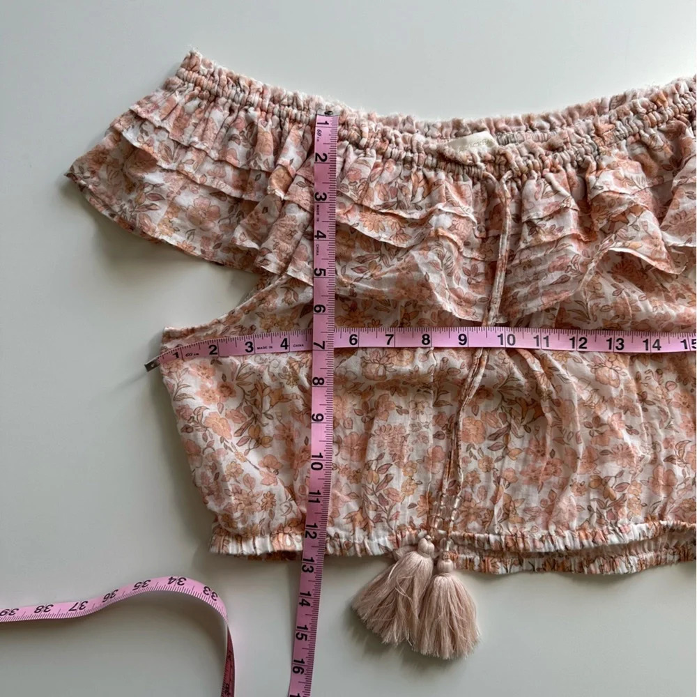 LoveShackFancy Floral Ruffle Shirt Size Large - Picture 4 of 15